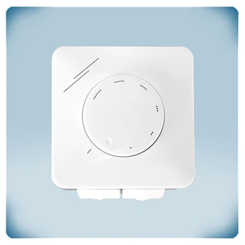 Boîtier en plastique blanc avec bouton et marquage