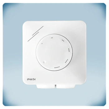 Boîtier en plastique blanc avec bouton et marquage