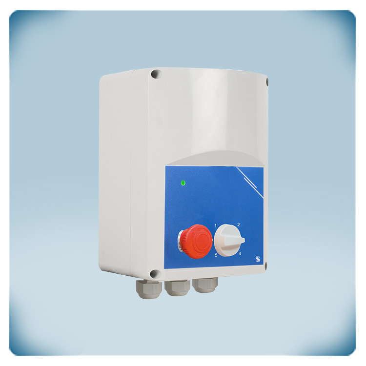 Bouton variateur de vitesse à autotransformateur 5 A monophasé avec bouton d'urgence désenfumage