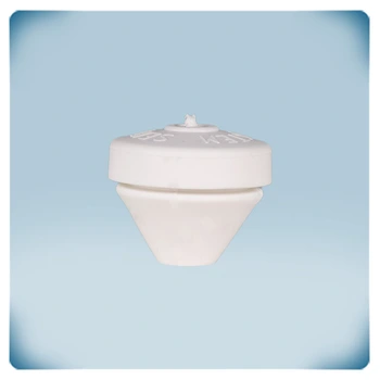 Morceau de plastique blanc en forme de cône