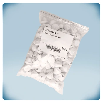 Sac en plastique contenant des composants blancs