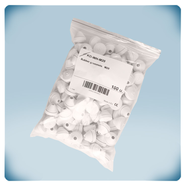 Sac en plastique contenant des composants blancs