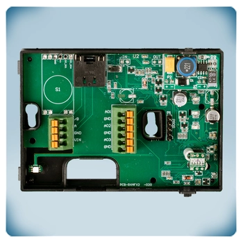 Box sensore temperatura | umidità 24 VDC PoM vista PCB per qualità dell'aria
