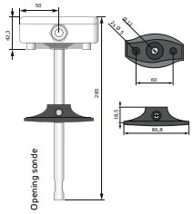sensor met afmetingen