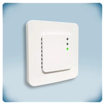witte plastiek behuizing, inbouwmontage, groene LED