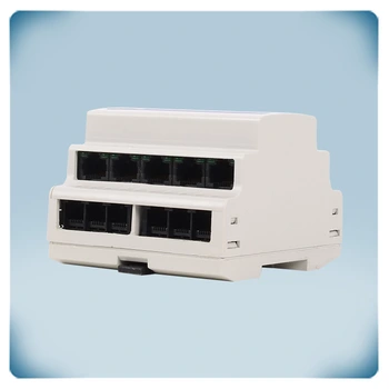 DIN-rail RJ45 en RJ12 hub