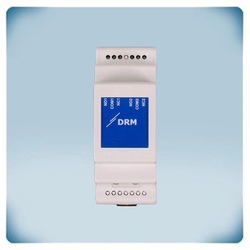 Kunststof behuizing voor DIN-rail met blauw PVC-label
