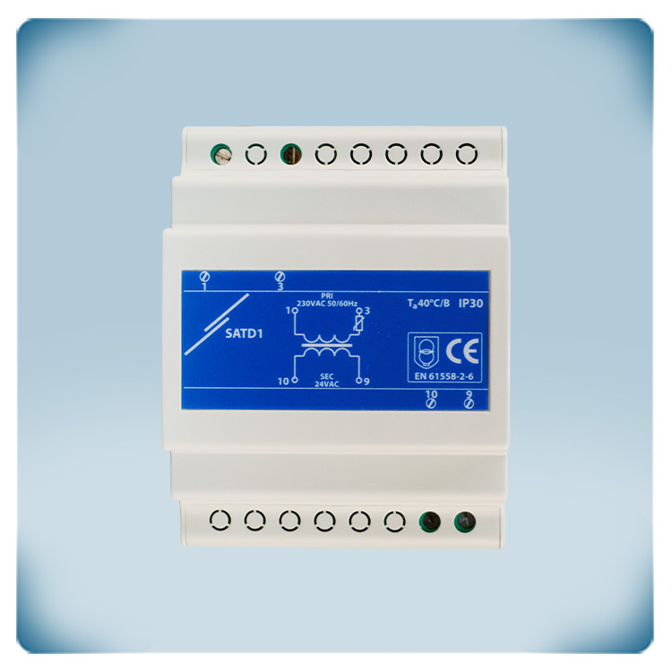 Veiligheidstransformator 230 VAC - 12 VAC voor DIN-railmontage - SATD1-12-40