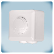 Witte opbouwbehuizing, ronde witte draaiknop