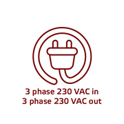 Frequentieregelaar voor 3-fasige 230 VAC-motoren - 3 x 230 VAC voeding