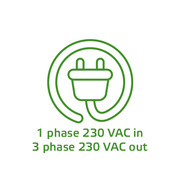 Frequentieregelaars voor 3-fasige 230 VAC motoren - 230 VAC voeding