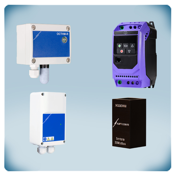 Temperatur fuktighetsreglering | IP20 | 3 x 400 V AC motor | 9,5 A