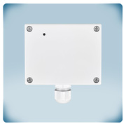 Grey plastic enclosure with cable gland